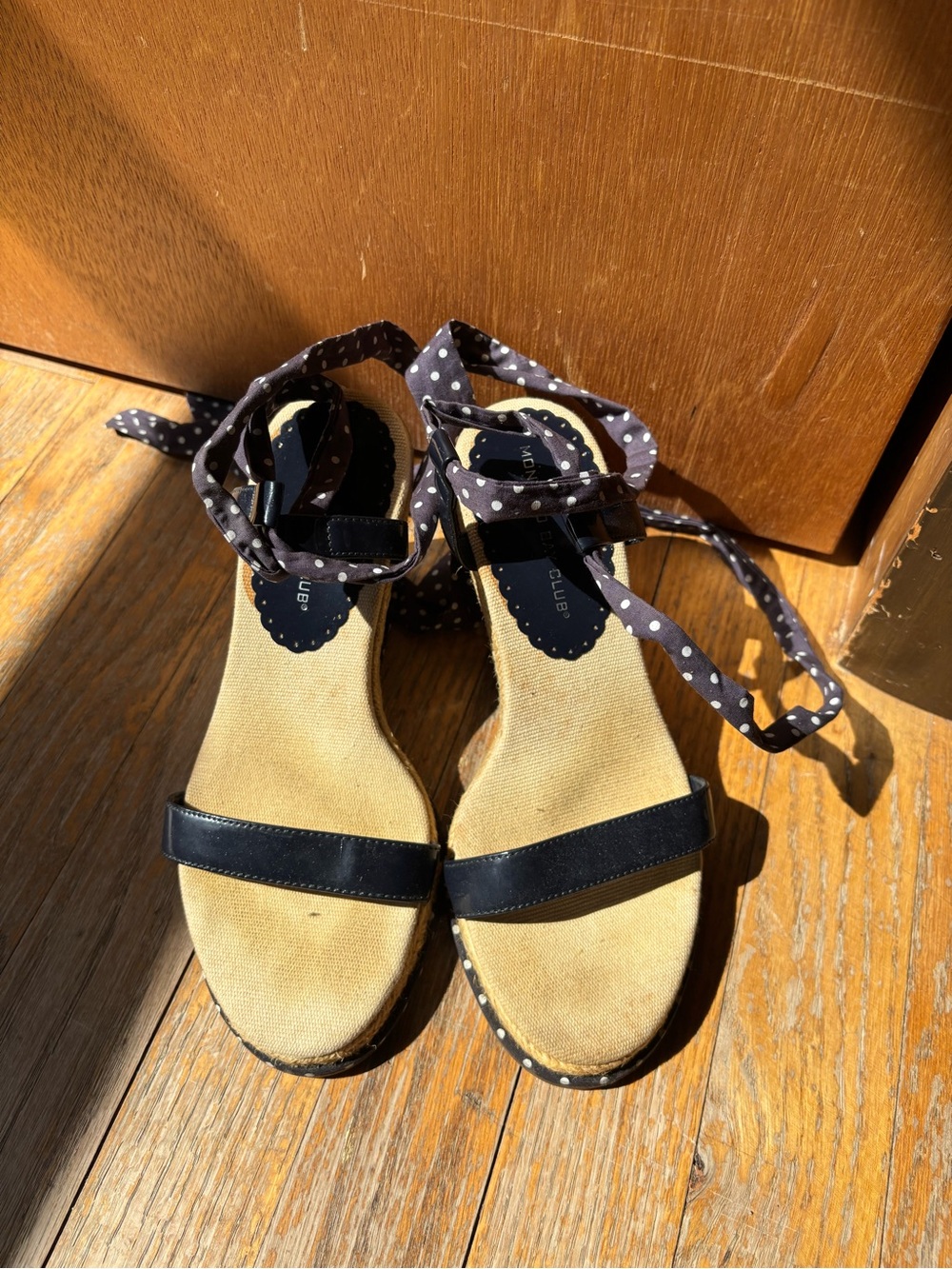 Montego Bay Club Navy Blue Polka Dot Wedges
